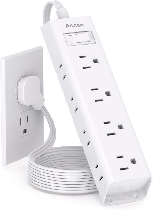 1 White Power Strip with Wall Plug