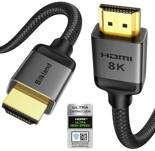 3 Silkland 8K HDMI 2.1 Ultra High Speed Cable, 48Gbps, 6.6ft
