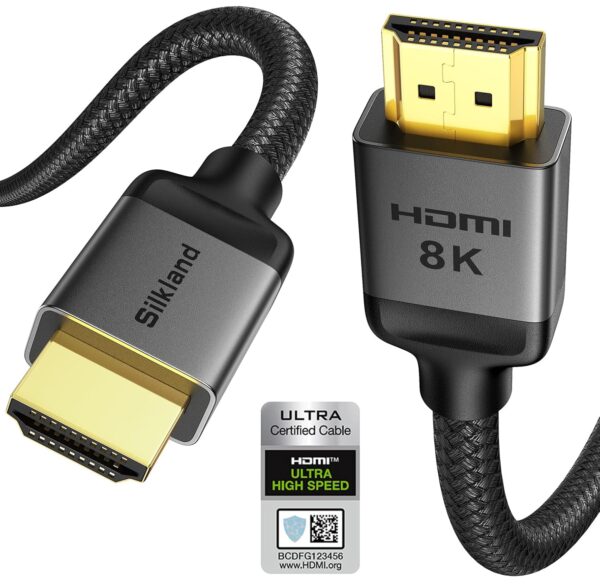 3 Silkland 8K HDMI 2.1 Ultra High Speed Cable, 48Gbps, 6.6ft