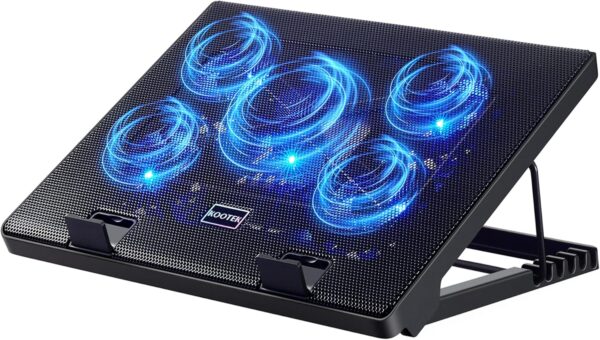 5 Five Fan Laptop Cooling Pad with Adjustable Stand